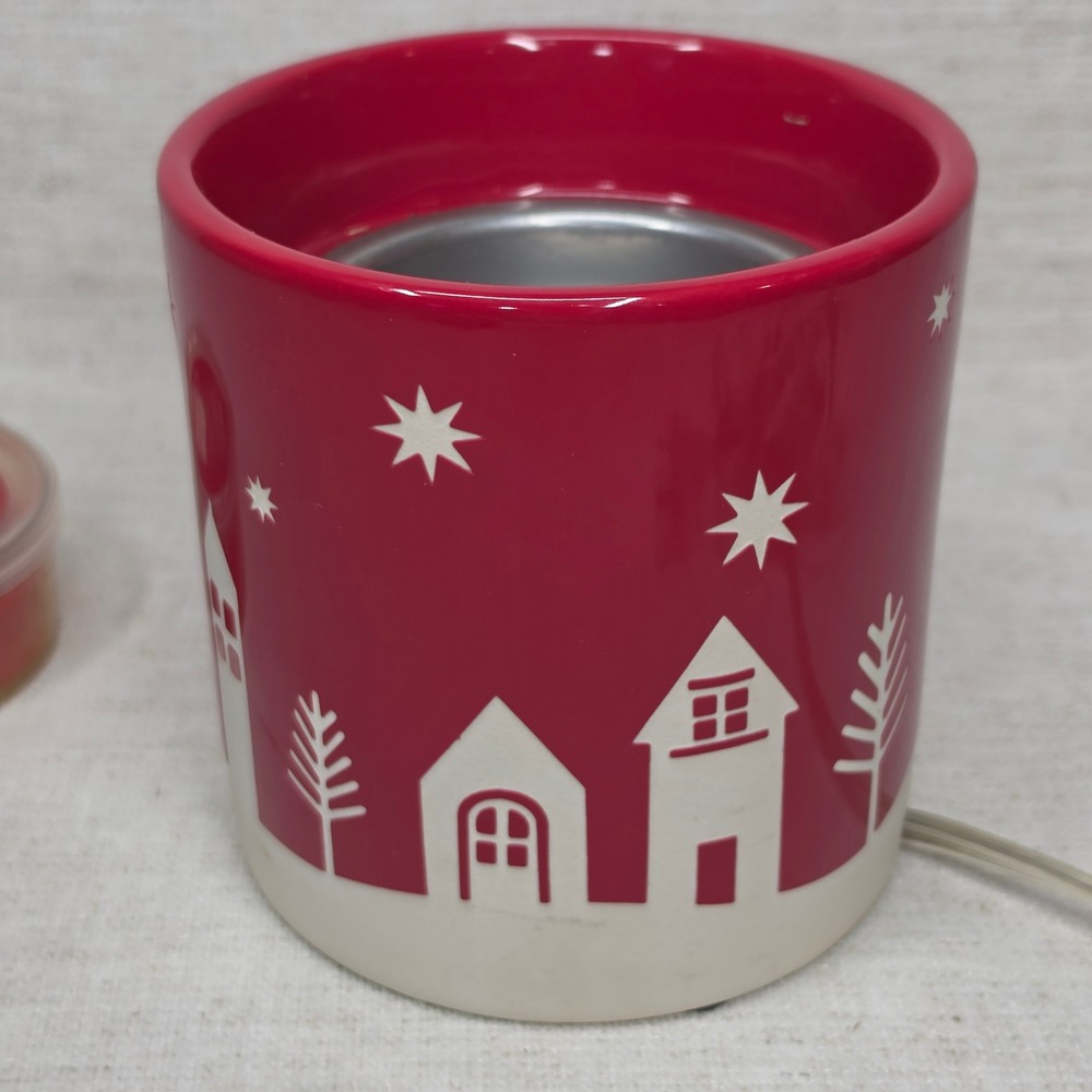 Yankee Candle Scenterpiece Wax Warmer Red Winter Village Timer SPW-116